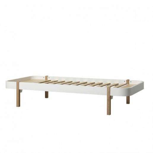 Oliver Furniture Bett Wood Lounger Weiß/Eiche 90x200cm