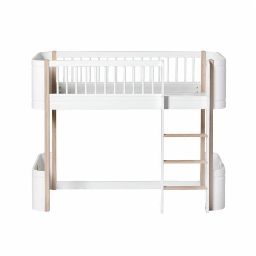 Oliver Furniture halbhohes Hochbett Wood Mini+ Weiß/Eiche 