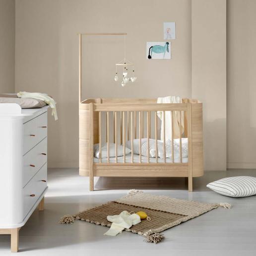 Oliver Furniture Kinderbett Wood Mini+ Weiß/Eiche ohne Umbauseiten